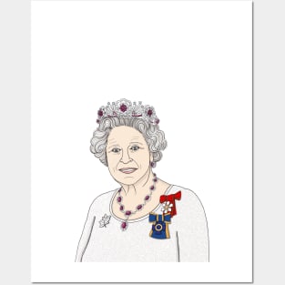 HRH Queen Elizabeth II Portrait Posters and Art